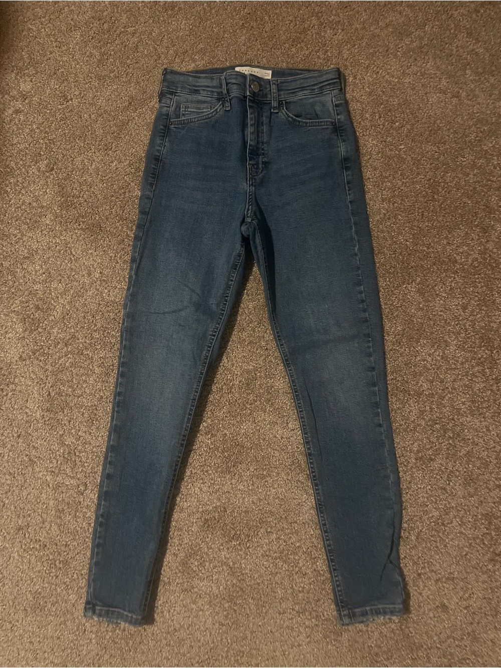 Topshop High-Rise Skinny Jeans - Medium Blue